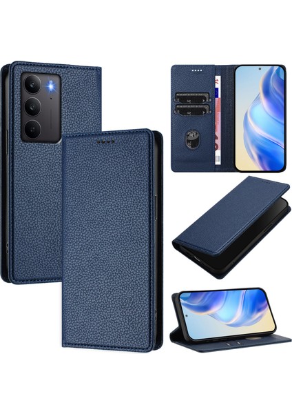 Realme C75 4g Için Kılıf Manyetik Kapatma Ince Rfıd Engelleme Deri Cüzdan Telefon Kılıfı Kart Yuvaları ile (Yurt Dışından)