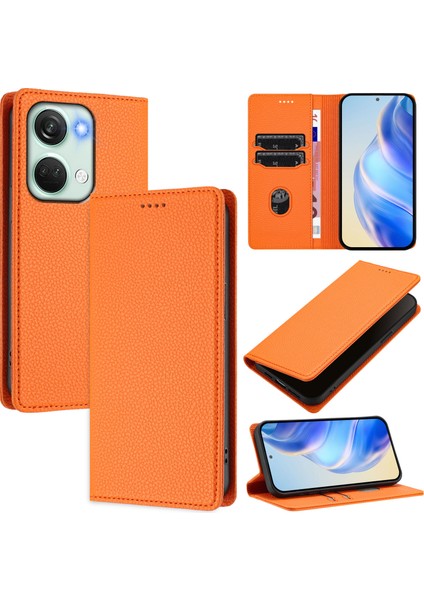 Oneplus Nord 3 Için Kılıf Manyetik Kapatma Ince Rfıd Engelleme Deri Cüzdan Telefon Kılıfı Kart Yuvaları ile (Yurt Dışından)