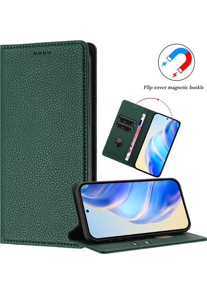 Realme P3 Pro 5g Için Kılıf Manyetik Kapatma Ince Rfıd Engelleme Deri Cüzdan Telefon Kılıfı Kart Yuvaları ile (Yurt Dışından)