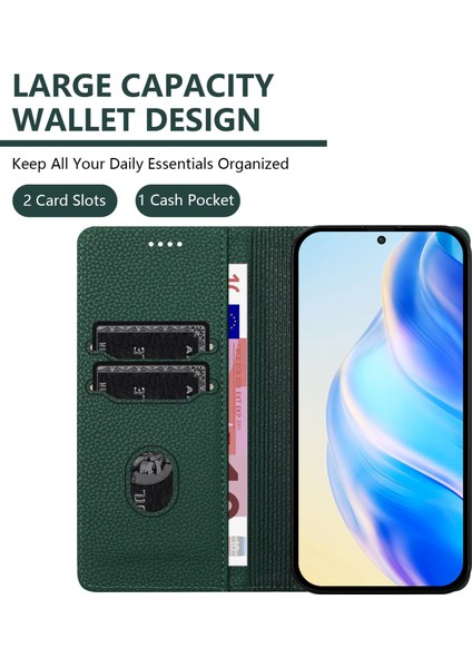 Realme P3 Pro 5g Için Kılıf Manyetik Kapatma Ince Rfıd Engelleme Deri Cüzdan Telefon Kılıfı Kart Yuvaları ile (Yurt Dışından)
