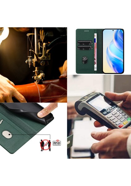 Realme P3 Pro 5g Için Kılıf Manyetik Kapatma Ince Rfıd Engelleme Deri Cüzdan Telefon Kılıfı Kart Yuvaları ile (Yurt Dışından)