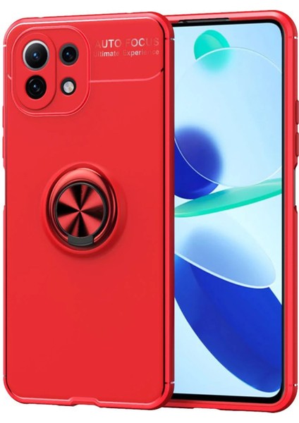 Xiaomi Mi 11 Lite Kılıf Range Yüzüklü Silikon - Kırmızı Bstmy