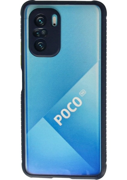 Xiaomi Poco F3 Kılıf Miami Şeffaf Silikon - Lacivert Bstmy