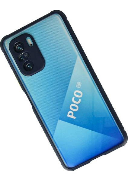 Xiaomi Poco F3 Kılıf Miami Şeffaf Silikon - Lacivert Bstmy