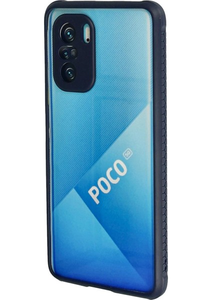 Xiaomi Poco F3 Kılıf Miami Şeffaf Silikon - Lacivert Bstmy