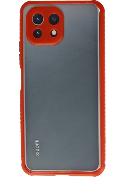 Xiaomi Mi 11 Lite Kılıf Miami Şeffaf Silikon - Kırmızı Bstmy
