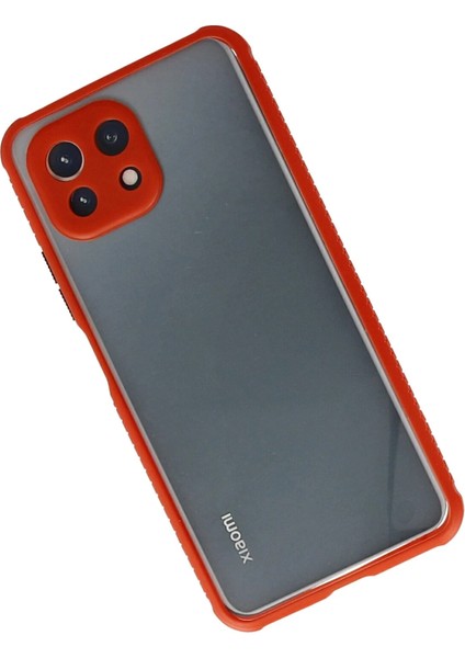 Xiaomi Mi 11 Lite Kılıf Miami Şeffaf Silikon - Kırmızı Bstmy