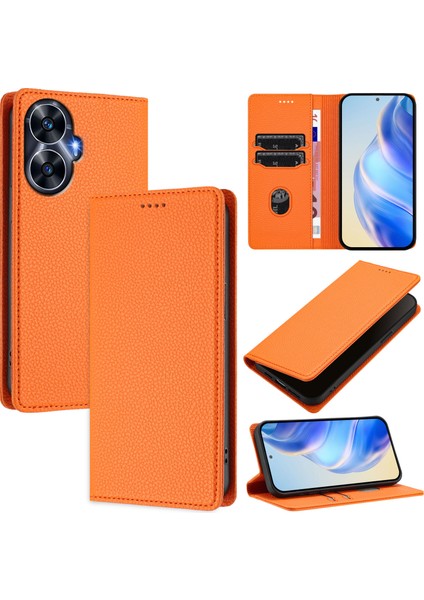 Realme C55 4g Için Kılıf Manyetik Kapatma Ince Rfıd Engelleme Deri Cüzdan Telefon Kılıfı Kart Yuvaları ile (Yurt Dışından)