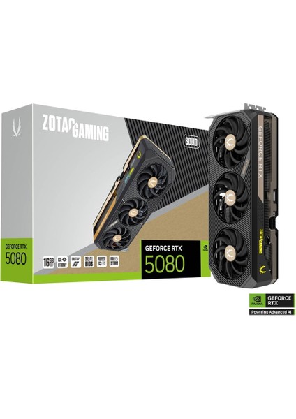 Geforce Rtx 5080 Gamıng Solıd 16GB Gddr7 256BIT Dlss 4 Ekran Kartı