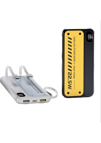 H6 dijital Göstergeli Dahili Çoklu Kablolu 10000 Mah Powerbank Sarı indirimleri