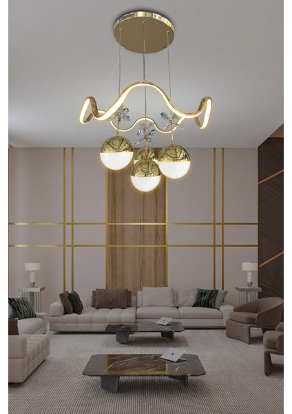 Zikzak 4 Toplu Modern Sarkıt LED Avize