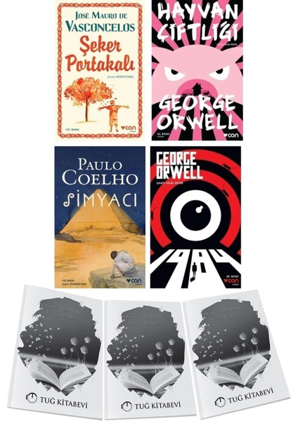 Şeker Portakalı-Hayvan ÇIFTLIĞI-SIMYACI-1984 4lü Set Jose Mauro De Vasconcelos George Orwell Paulo Coelho + Hediyeli