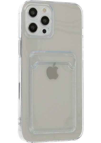 Iphone 12 Pro Max Kılıf Kart Şeffaf Silikon - Şeffaf Bstmy