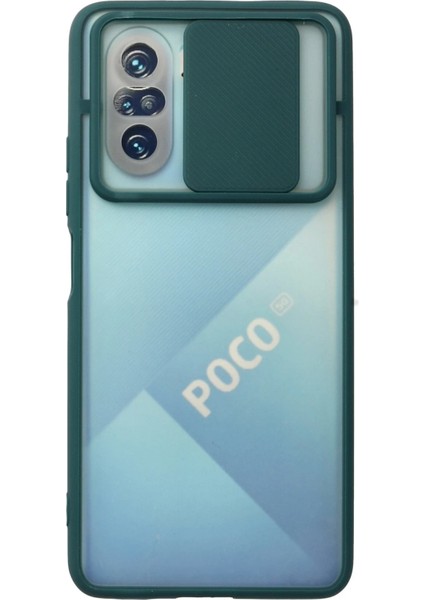 Xiaomi Poco F3 Kılıf Palm Buzlu Kamera Sürgülü Silikon - Yeşil Bstmy