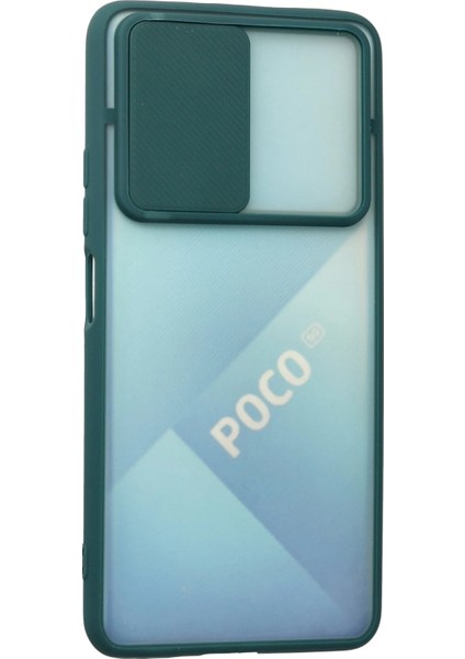 Xiaomi Poco F3 Kılıf Palm Buzlu Kamera Sürgülü Silikon - Yeşil Bstmy