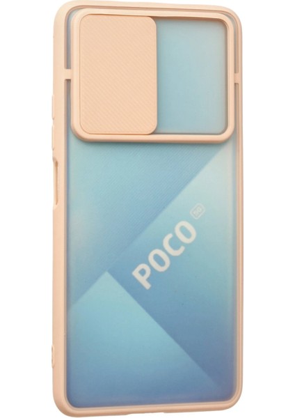 Xiaomi Poco F3 Kılıf Palm Buzlu Kamera Sürgülü Silikon - Pembe Bstmy