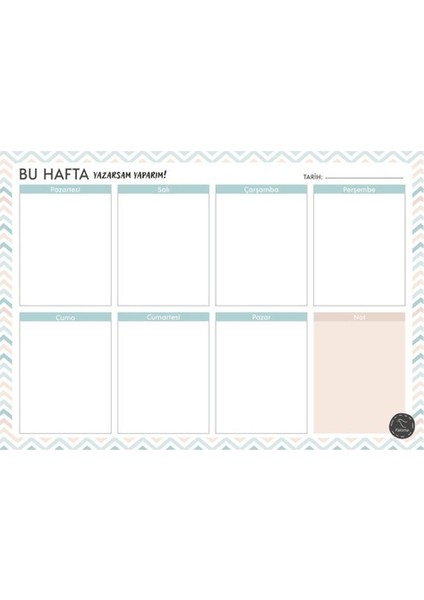 Süresiz Haftalık Planlayıcı - Zikzak Desenli