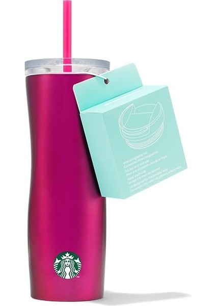 Starbucks® Paslanmaz Çelik Çift Kapaklı Soğuk Içecek Bardağı - 473 ml - 11167249