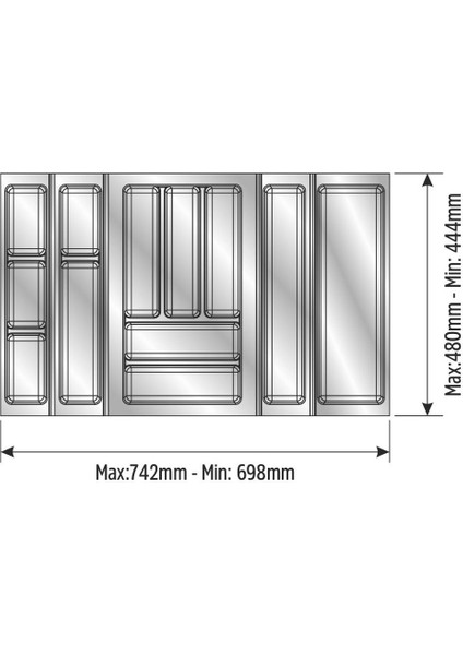 Mutfak Çekmece İçi Kaşıklık Beyaz 74 cm X 48 cm (yanlar Ve Boydan 4,5 Cm Kesilebilir) fırsatları