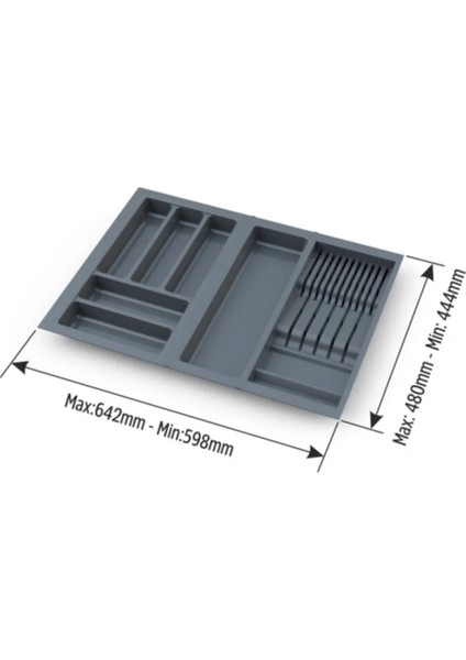 Çekmece içi kaşıklık ve Bıçaklık 64x48 Yandan ve Boydan 4,5 cm kesilebilir