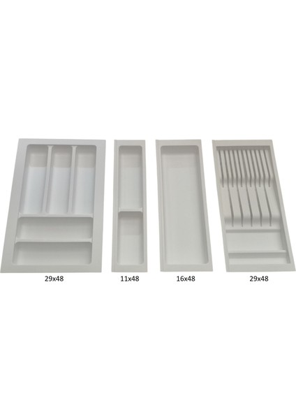 Çekmece içi kaşıklık ve Bıçaklık Beyaz, 74x48 Yandan ve Boydan 4,5 cm kesilebilir fırsatları