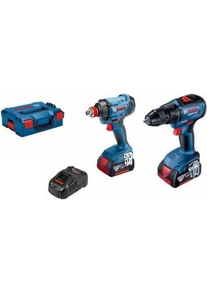 GSR18V-50 Matkap + Gdx 180-LI Darbeli Somun Sıkma Üç Akülü (2X5.0AH - L-Boxx Çanta)