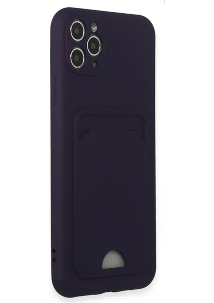 Iphone 11 Pro Max Kılıf Kelvin Kartvizitli Silikon - Derin Mor Bstmy