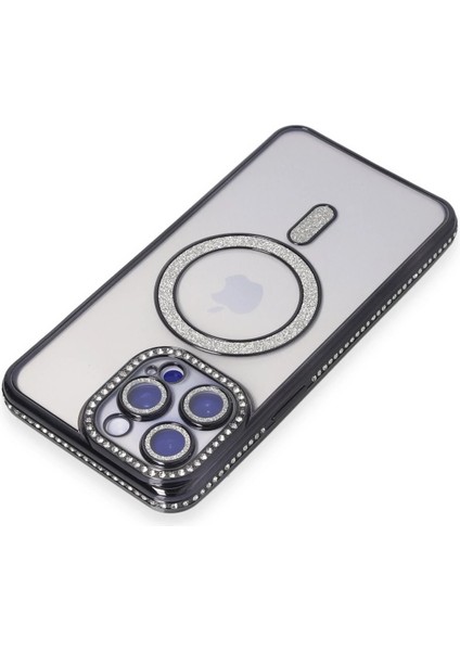 Iphone 15 Pro Kılıf Joke Simli Magneticsafe Kılıf - Siyah Bstmy
