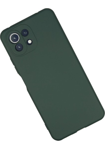 Xiaomi Mi 11 Lite Kılıf Nano Içi Kadife Silikon - Koyu Yeşil Bstmy