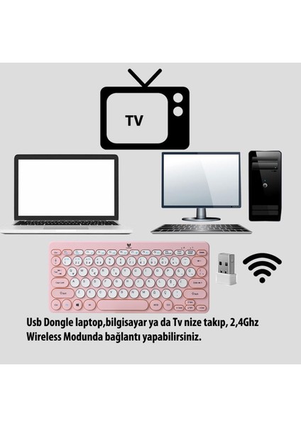 BT-K95 Bluetooth Bağlantılı Taşınabilir Slim Klavye Pembe Telefon Tablet Mac Uyumlu fırsatları