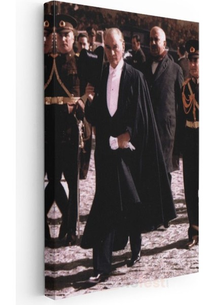 Siyah Pelerinli Atatürk - Resmi Tören Kanvas Tablo modelleri
