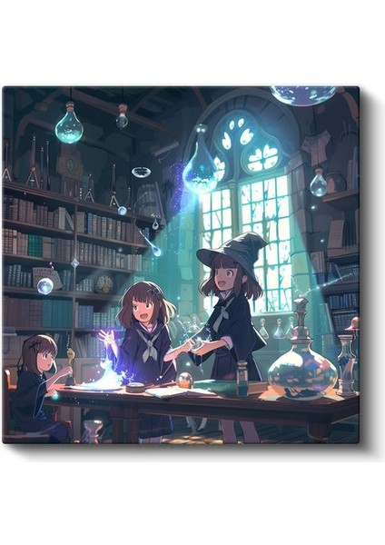 Büyülü Orman - Mavi Işıklı Anime Kanvas Tablo fiyatları