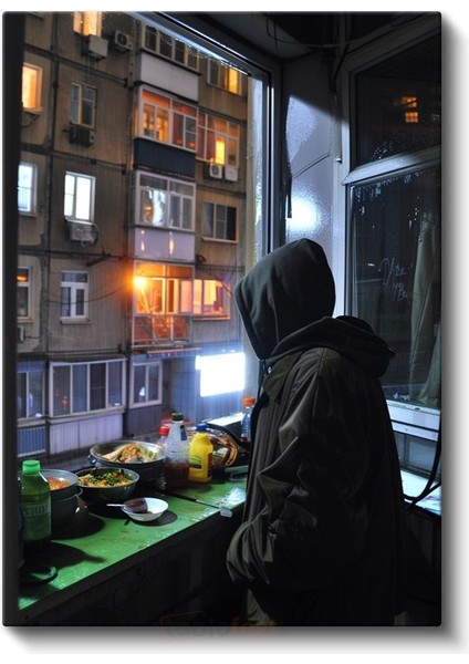 Şehir Manzarası - Gece Yaşamı Anime Kanvas Tablo