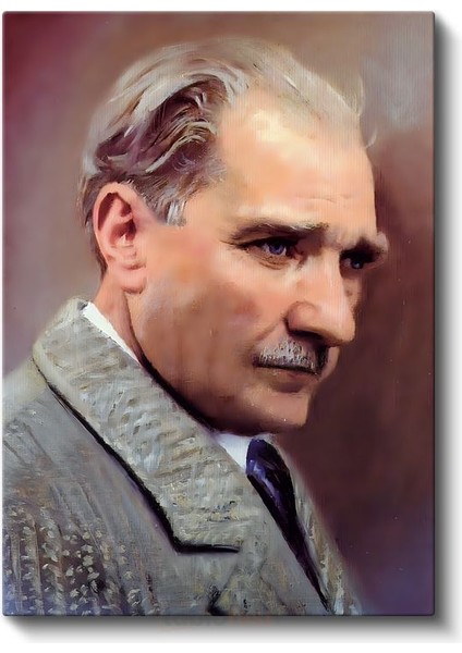 Sanatsal Atatürk - Pastel Tonlarda Profil Kanvas Tablo fiyatları