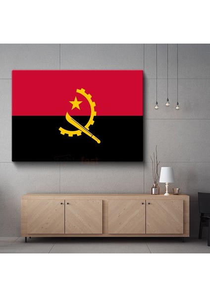 Angola Bayrağı - Kanvas Tablo