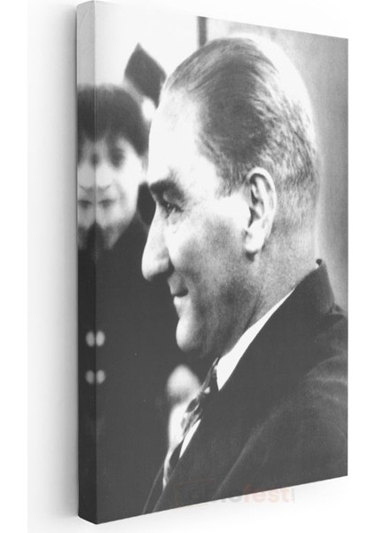 Profil Atatürk - Siyah Beyaz Portre Kanvas Tablo modelleri