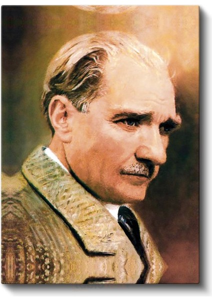 Profil Atatürk - Açık Renk Ceket Portresi Kanvas Tablo fiyatları