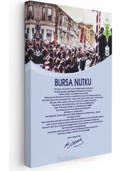 Bursa Nutku - Tarihi Konuşma Metni Kanvas Tablo