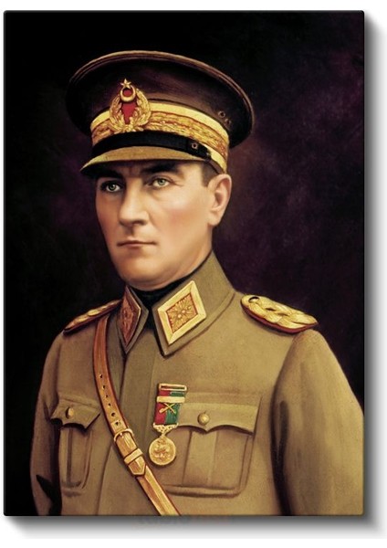 Mareşal Üniformalı Atatürk - Madalyalı Portre Kanvas Tablo fiyatları
