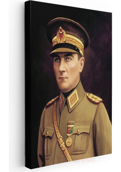 Mareşal Üniformalı Atatürk - Madalyalı Portre Kanvas Tablo modelleri
