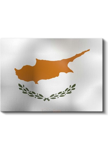 Kıbrıs Bayrağı - Dalgalı Görünüm Kanvas Tablo fiyatları