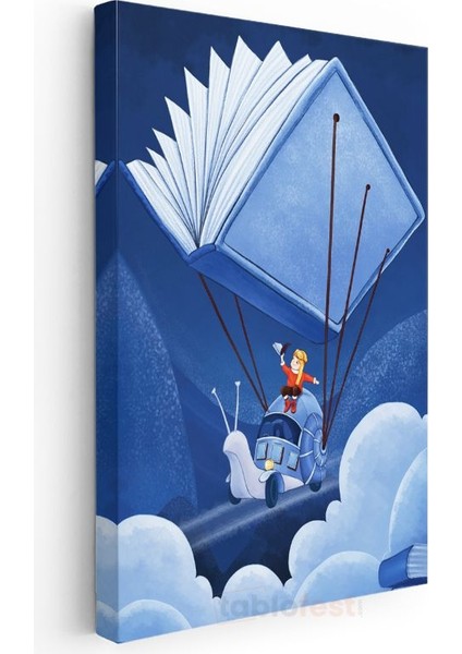 Kitap Paraşütü - Hayal Gücü Yolculuğu Kanvas Tablo modelleri