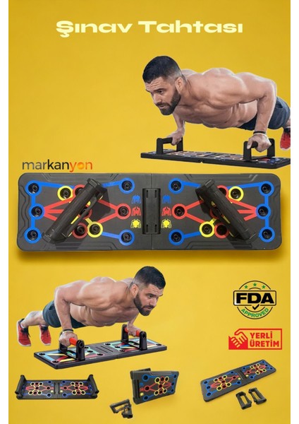 Şınav Çalışma Platformu Tahtası Aleti Fitness Spor Kondisyon Katlanabilir 13 In1 Şınav Barı