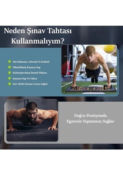 Şınav Çalışma Platformu Tahtası Aleti Fitness Spor Kondisyon Katlanabilir 13 In1 Şınav Barı