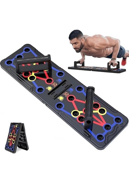 Şınav Çalışma Platformu Tahtası Aleti Fitness Spor Kondisyon Katlanabilir 13 In1 Şınav Barı