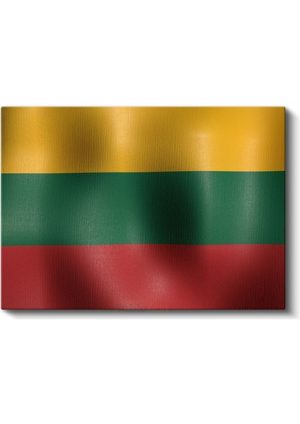 Litvanya Bayrağı - Dalgalı Görünüm Kanvas Tablo fiyatları