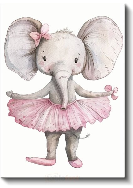 Balerina Fil - Zarif Duruşlu Sevimli Dost Kanvas Tablo fiyatları