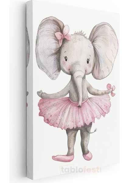 Balerina Fil - Zarif Duruşlu Sevimli Dost Kanvas Tablo modelleri