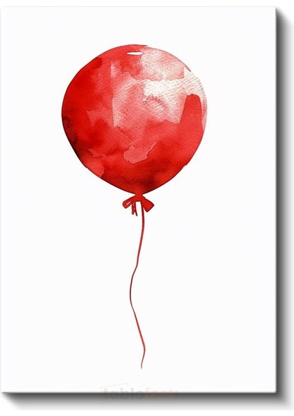 Uçan Balon - Kırmızı Suluboya Efekti Kanvas Tablo fiyatları