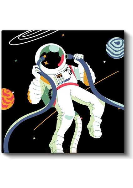Uzay Kaşifi - Yıldızlar Arasında Astronot Kanvas Tablo fiyatları